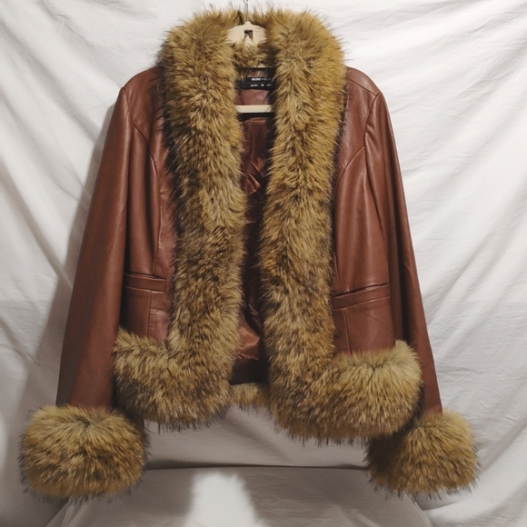 silence + noise Jackets & Blazers - SALE! Silence & Noise Brianna Faux Fur Trim Jacket Sz.L Never Worn No Tags